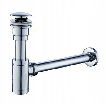 SYFON UMYWALKOWY CHROM KOREK KLIK KLAK DO UMYWALKI Metal fi 32 mm Zestaw