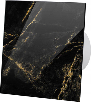 OZDOBNA KRATKA WENTYLACYJNA Czarno-Złoty Marmur PANEL SZKLANY WENTYLATORA