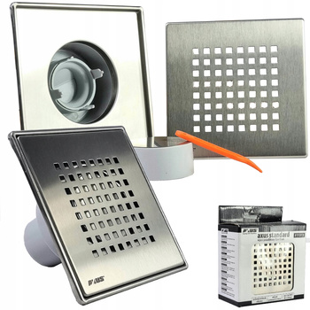 WPUST PODŁOGOWY KRATKA ŚCIEKOWA ANTYZAPACH 15 ⌀50 INOX STAL SZCZOTKOWANA