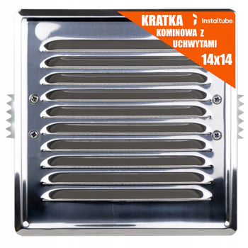 KRATKA WENTYLACYJNA NIERDZEWNA ZEWNĘTRZNA 14x14 Kominowa Metalowa Z ŁAPKAMI