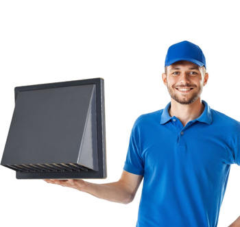 Wylot ścienny z okapem regulowany Ø80-Ø150 grafit