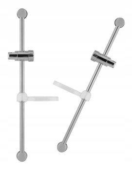 DRĄŻEK PRYSZNICOWY Z MYDELNICZKĄ i UCHWYTEM NA SŁUCHAWKĘ Chrom połysk 60cm