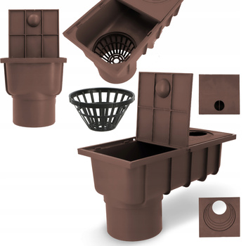 OSADNIK RYNNOWY RYNNY BRĄZOWY DOLNY 110 czyszczak ADAPTER 50 - 110 KOSZYK