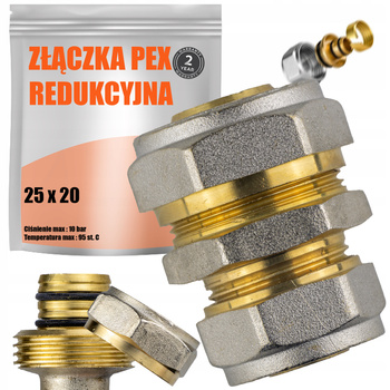 ZŁĄCZKA PEX 25 x 20 SKRĘCANA REDUKCYJNA OGRZEWANIA PODŁOGOWEGO PODŁOGÓWKI