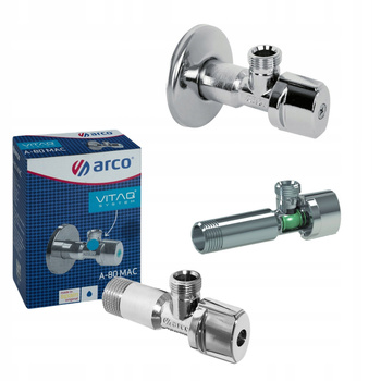 ZAWÓR KĄTOWY DO BATERII ZMYWARKI PRALKI 1/2x3/8 Arco Vitaq ANTYKAMIENNY