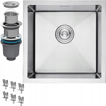 ZLEWOZMYWAK STALOWY ZLEW STALOWY JEDNOKOMOROWY NABLATOWY PODBLATOWY