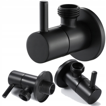 ZAWÓR KĄTOWY 1/2 1/2 CZARNY MAT GŁOWICA CERAMICZNA