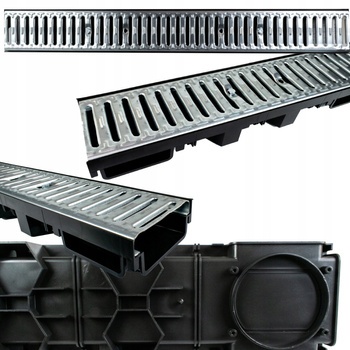 ODWODNIENIE LINIOWE GARAŻU ODPŁYW KANAŁ RUSZT STAL 100 cm 1 m KRATKA WPUST