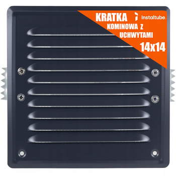 KRATKA WENTYLACYJNA ZEWNĘTRZNA 14x14 Kominowa Metalowa GRAFIT Z ŁAPKAMI