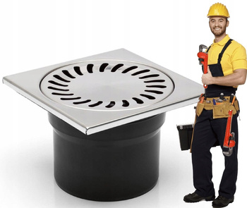 KRATKA ŚCIEKOWA Z SYFONEM 110 Kratka Odpływowa 15x15 MOKRY SYFON ANTYZAPACH