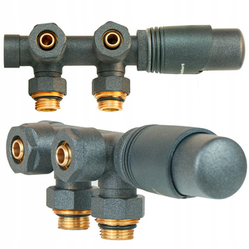 ZESTAW TERMOSTATYCZNY DUOPLEX DOLNY 50 ZESTAW GRZEJNIKA ODWRACALNY ANTRACYT