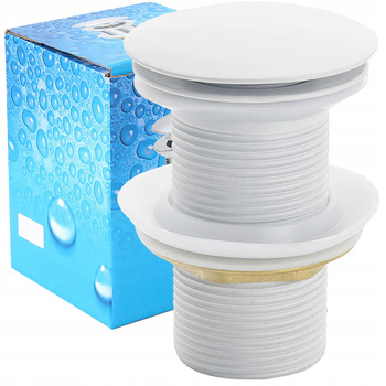 KOREK KLIK KLAK DO UMYWALKI BEZ PRZELEWU BIAŁY MOSIĄDZ KOREK UMYWALKOWY