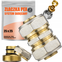ZŁĄCZKA PEX 25 x 25 SKRĘCANA PROSTA RURY NYPEL MUFA ŁĄCZNIK ZŁĄCZE SKRĘTANA