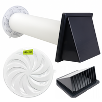 Zestaw wentylacyjny przez ścianę 150mm kratka Nawiewnik Ścienny regulowany