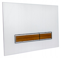 PRZYCISK SPŁUCZKI DREWNO Cersanit Aqua Link SZKŁO BIAŁY Przycisk Spłukujący