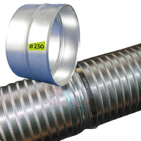 NYPEL DO RURY SPIRO fi 250 mm ŁĄCZNIK PRZEWODU WENTYLACYJNEGO ZŁĄCZKA OCYNK