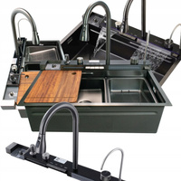 ZLEWOZMYWAK STALOWY CZARNY ZLEW STALOWY BATERIA NATRYSK KOSZYKI OCIEKACZ