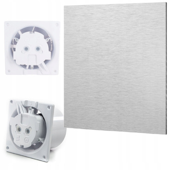 CICHY WENTYLATOR ŁAZIENKOWY 100 SUFITOWY ŚCIENNY 93 m3/h PANEL INOX SZCZOTK 16433708746