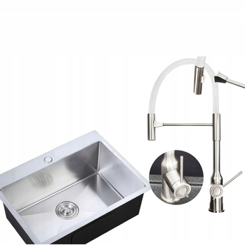 ZLEWOZMYWAK STALOWY KUCHENNY ZLEW STALOWY 1 komora NABLATOWY BATERIA SYFON 15115245249