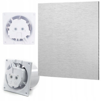 CICHY WENTYLATOR ŁAZIENKOWY 100 SUFITOWY ŚCIENNY 93 m3/h PANEL INOX SZCZOTK 16433708746