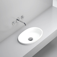 UMYWALKA WPUSZCZANA W BLAT OWALNA MARMUR OCHRONNA POWŁOKA ŻELKOTOWA 60cm