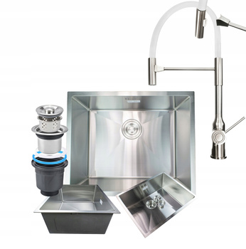 ZLEWOZMYWAK STALOWY ZLEW STALOWY JEDNOKOMOROWY NABLATOWY PODBLATOWY BATERIA 15115313362