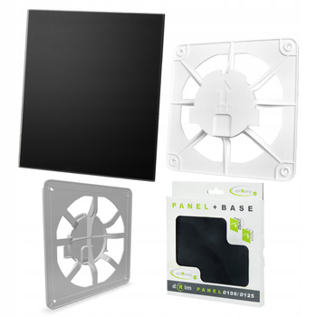 KRATKA WENTYLACYJNA CZARNA DO KANAŁU 50-130mm Panel Szkło 17x17 Czarny Mat 	10955680914