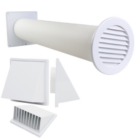 Zestaw wentylacyjny przez ścianę 125mm kratka Nawiewnik Ścienny 