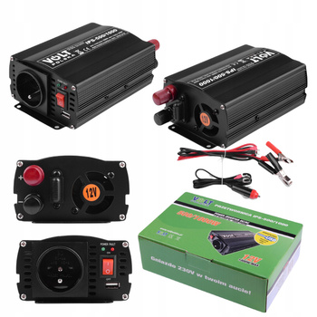 PRZETWORNICA 12V 230V SAMOCHODOWA Z USB 500W 1000W