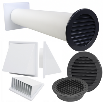 Zestaw wentylacyjny przez ścianę 100mm kratka Nawiewnik Ścienny 