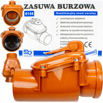 ZASUWA BURZOWA FI 160 KLAPA ZWROTNA ZAWÓR ZWROTNY KLAPOWY KLAPA INSTALACJI