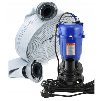 POMPA DO WODY CZYSTEJ SZAMBA Z ROZDRABNIACZEM 18000l/h WĄŻ STRAŻACKI 30 m 14444923505