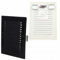 Kratka wentylacyjna zewnętrzna 14x21 CZARNY NA KOMIN Z UCHWYTAMI I SIATKĄ