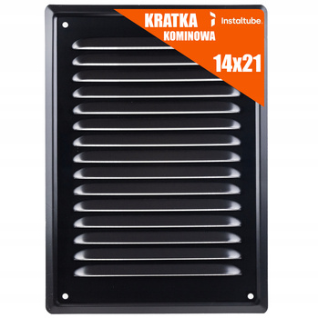 KOMINOWA KRATKA WENTYLACYJNA ZEWNĘTRZNA 14x21 CZARNA Metalowa Na Komin