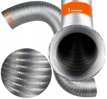 RURA SPIRO fi 80 mm ALUMINIOWA ROZCIĄGNIĘCIE DO 3,2 m GĘSTY SPLOT TRWAŁA