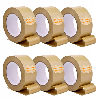 TAŚMA PAPIEROWA DO PAKOWANIA PAKOWA KLEJĄCA BRĄZOWA Kraft 50m 48mm HOTMELT 17150192202