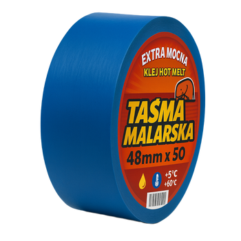 TAŚMA PAPIEROWA MALARSKA NIEBIESKA 48x50 BLUE MASKING do odcinania kolorów