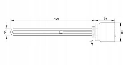 GRZAŁKA DO BOJLERA 2000 W 2 kW 6/4 Z TERMOSTATEM ELEMENT GRZEJNY Z MIEDZI